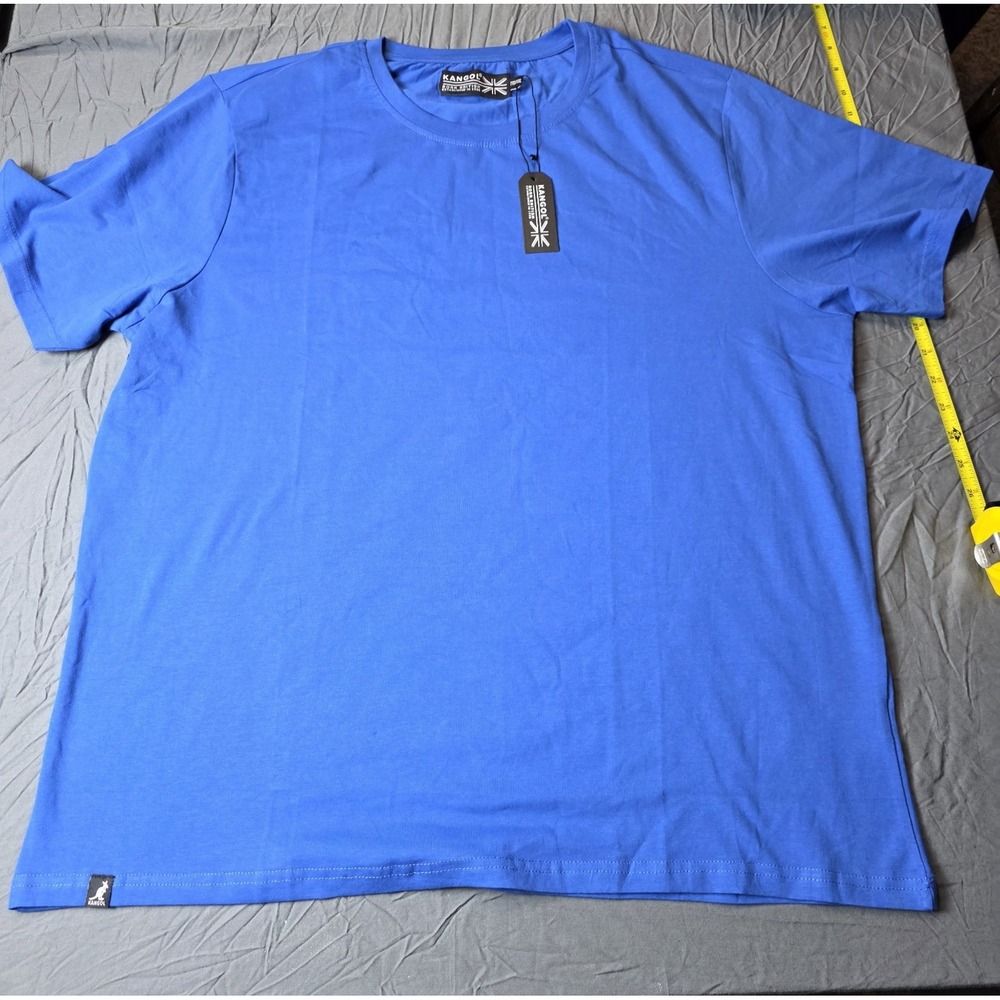 Kangol Mens XXL Blue T Shirt Crew Neck Cotton Stretch Logo NWT
